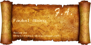 Faukel Abony névjegykártya